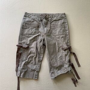 Grunge Y2K Duplex Low Rise Bermuda Cargo Shorts